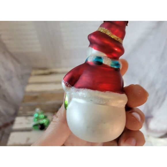 Glass snowman tree ornament set Xmas tree - Picture 10 of 10